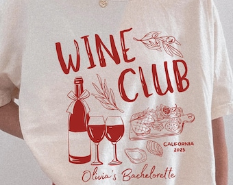 Custom Bachelorette Wine Club Shirt, Vino Before Vows Bridal Party Shirts