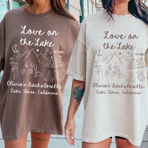 Love on the Lake Bachelorette Shirt, Custom Camp Bach Party Shirts, Camping Girls Trip, Hiking Bride Tee, Bach Gifts