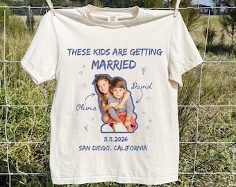 Custom Wedding Photo Shirt, Just Married T-Shirt, Wedding Favors, Funny Wedding Party Shirt, Bridal Shower Gift,Matching Wedding Tee,Couples