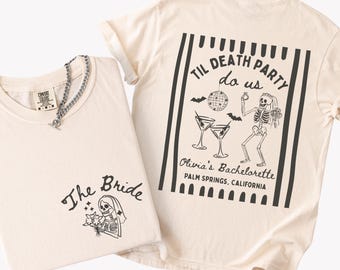 Til Death Do Us Party Bachelorette Comfort Colors Shirt Mild Bach Ghost Halloween Bachelorette Party Shirts Bachelorette Weekend Trip