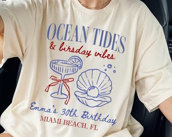 Tropical 30th Birthday Comfort Colors Shirt: Coastal Cruise Party