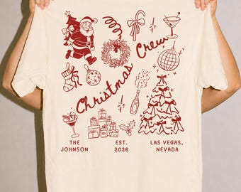 Custom Family Christmas Shirts, Comfort Colors Matching Family Christmas Tshirts, Personalized Name Christmas Shirt, Adult Unisex and Youth