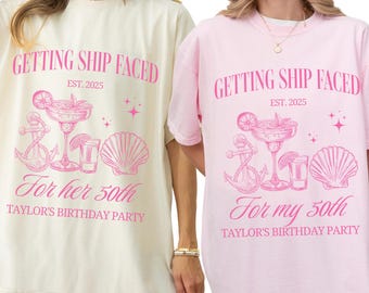 Personalized Birthday Cruise, Getting Ship Faced, 50th Birthday Cruise shirts, 50th Birthday Cruise, Cruising My Way, Birthday Cruise Crew