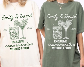 Custom Wedding Cocktail T-Shirt: Comfort Colors Newlywed Gift