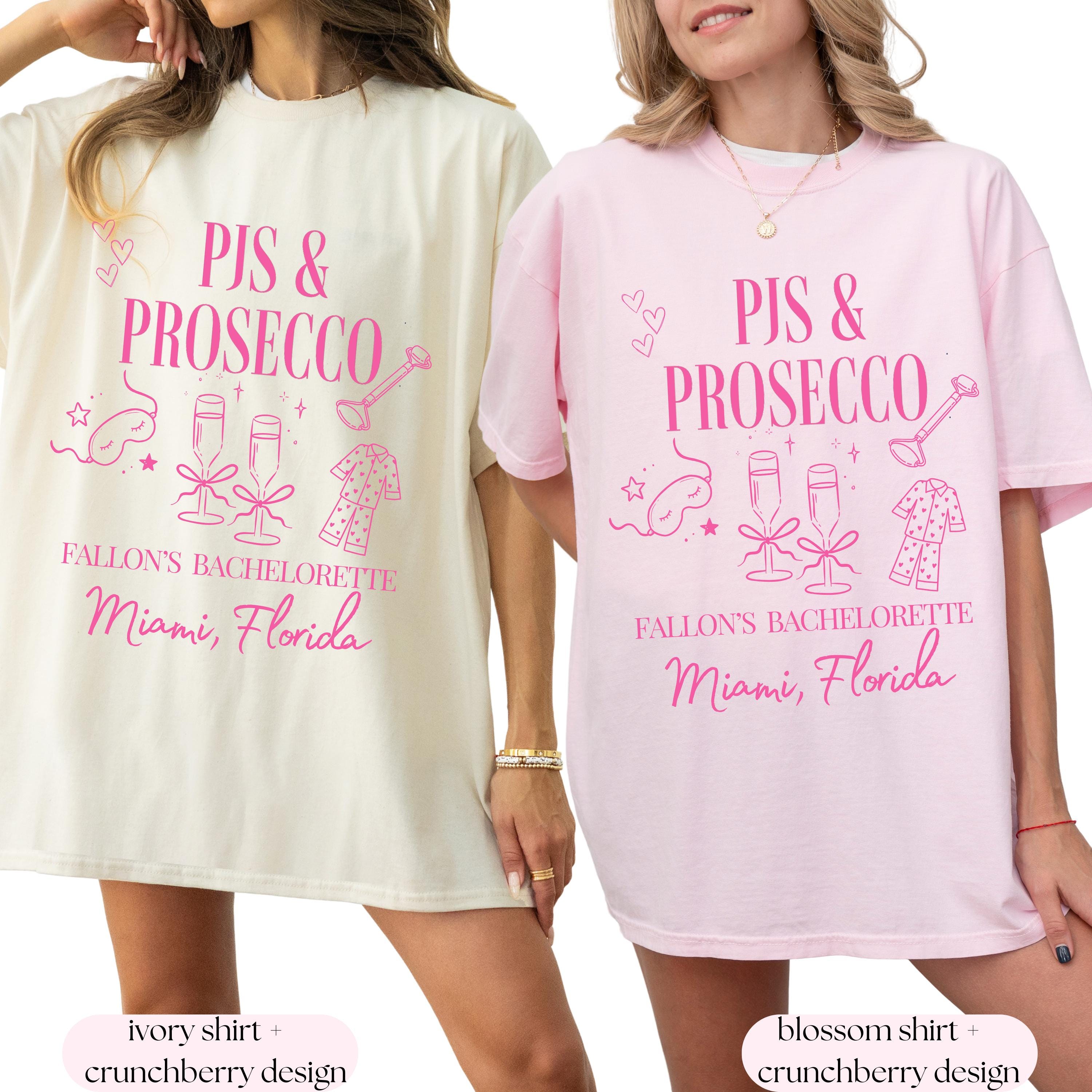 Pjs and Prosecco Bachelorette Shirts, Pajamas and Prosecco Shirts ...