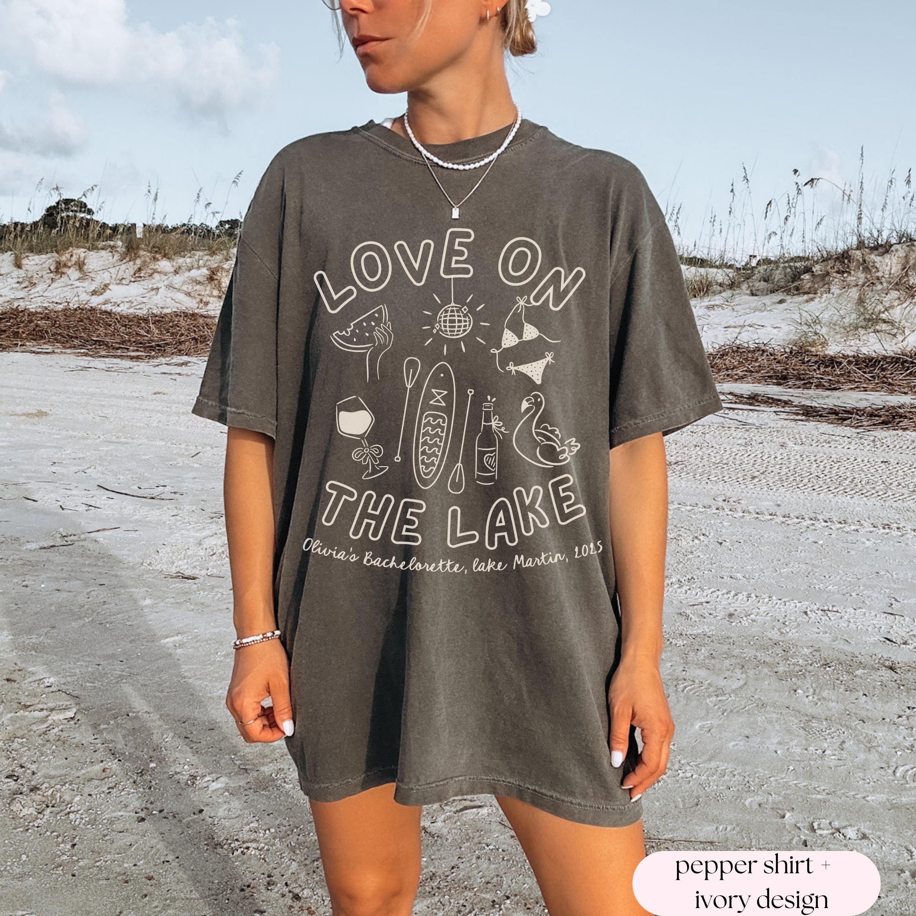 Love on the Lake Bachelorette Party Shirts, Camping Hiking Bride, Custom Martini Girl Trip Lake Bach Party, Camp Bride Comfort Colors Tees