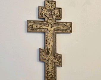 Eastern Orthodox Cross with Wall Hanger