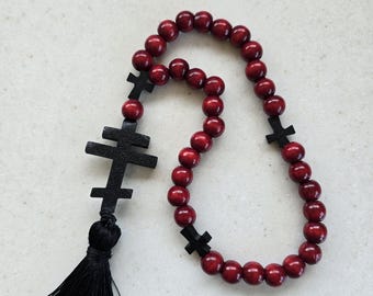 Cuerda de oración ortodoxa – Komboskini con cruz y borla