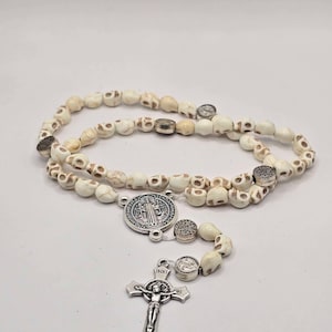 Gothic Rosary with Skulls - Memento Mori Style