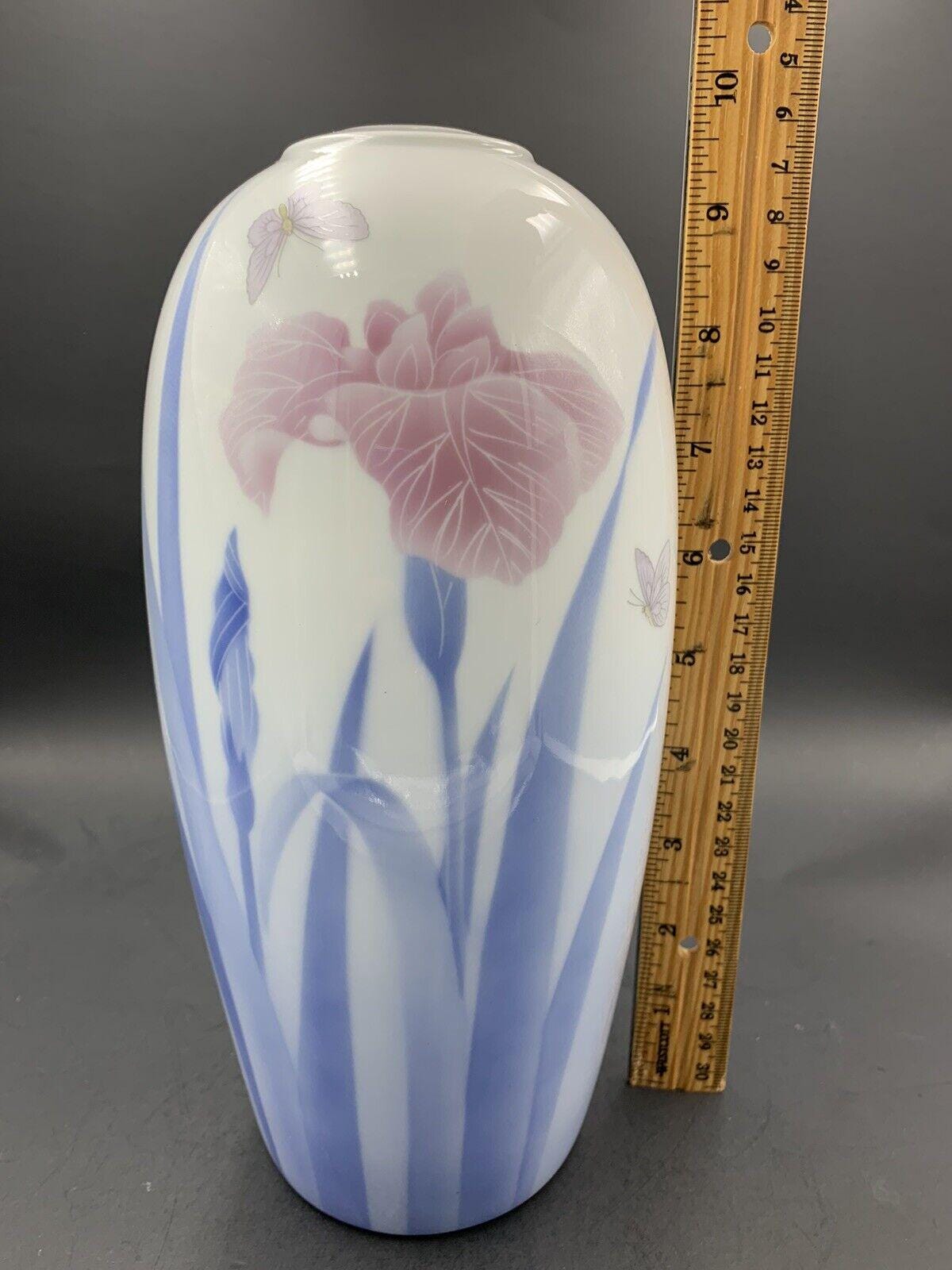 深川焼 花瓶 ヴィンテージ花模様 (9インチ) - Etsy 日本