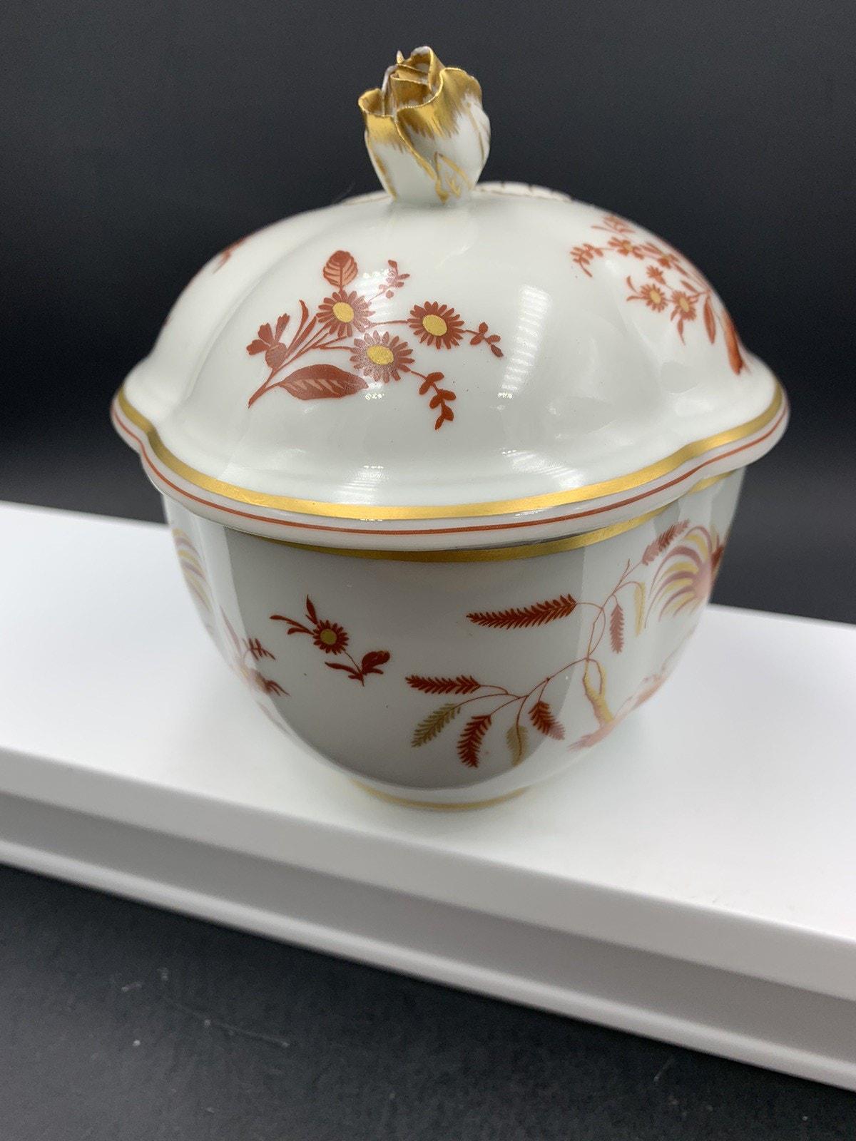 Richard Ginori 花器 ホワイト オレンジ Vintage Richard Ginori Vecchio Siena Rust Rooster Cockerel Sugar