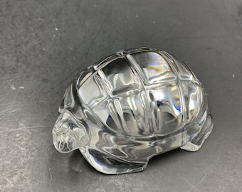 Figura pisapapeles de tortuga de cristal de Baccarat FIRMADA y SELLADA
