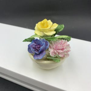 Royal Adderley Floral Bouquet Pot England Bone China Hand Painted