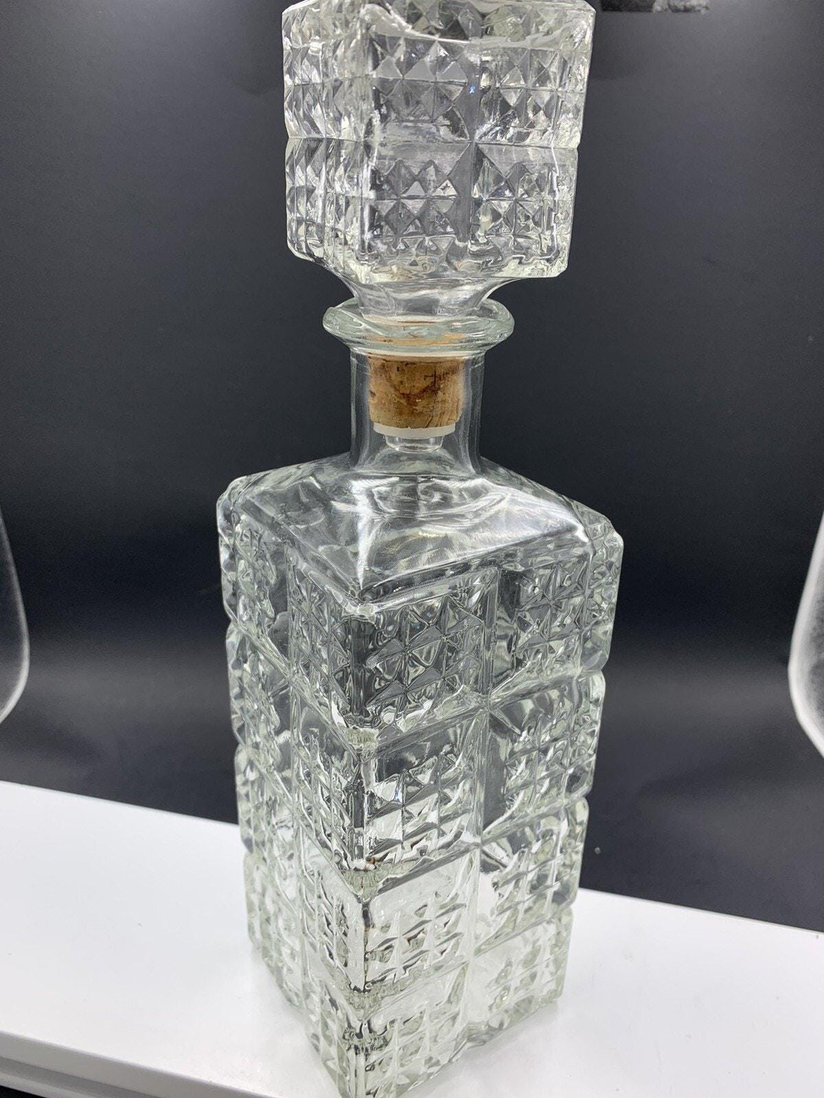 ヴィンテージガラスクリスタル11インチデキャンタウイスキーボトル
