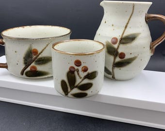Otagiri Bittersweet Vintage Stoneware Lot Includes Soup Mug, Tea, & Pitcher