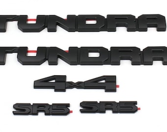 Tundra Matte Black SR5 4X4 Overlay Badge Emblem 2022-2025