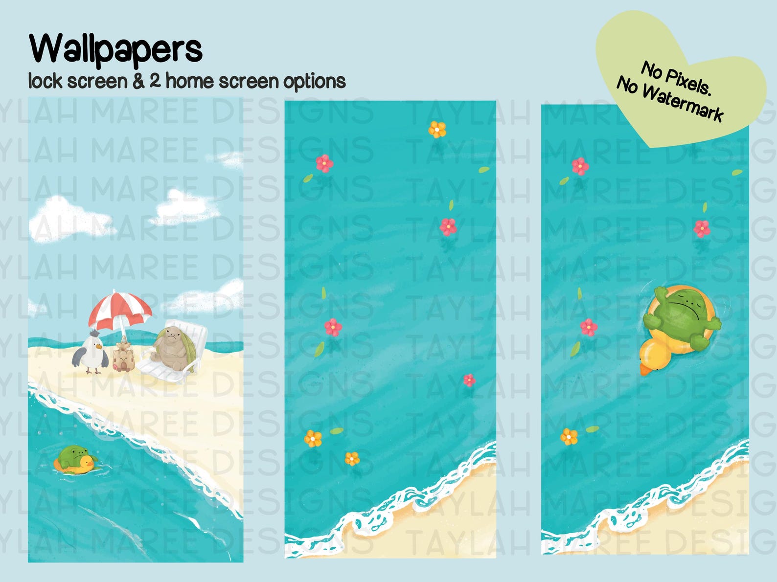 Amuseable Plushies Summer Beach Fun Phone Background Plushie