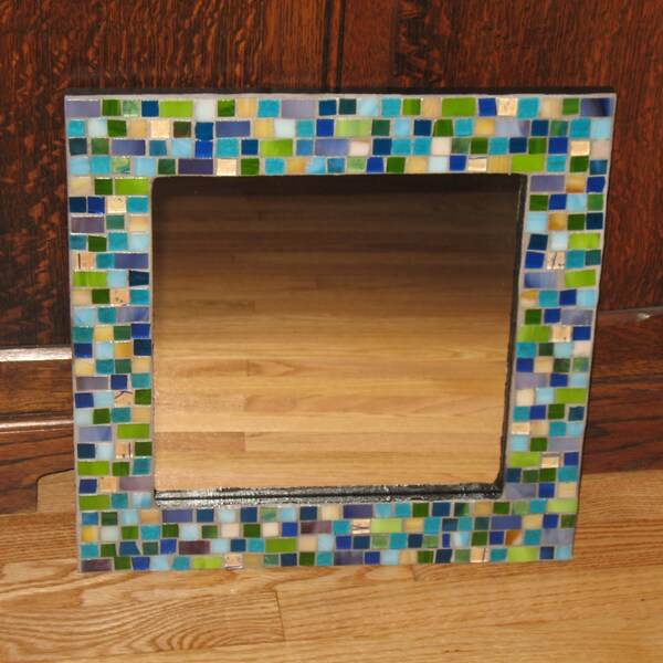 Lime Green Funky Mosaic Mirror