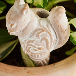 Squirrel Water Spike, Terracotta Plant Water Spikes, Automatic Watering Spike, Indoor Ceramic Planter, Vintage Planter Decor, Garden Decor