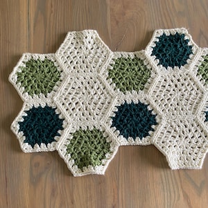 Handmade Crochet Hexagon Table Runner