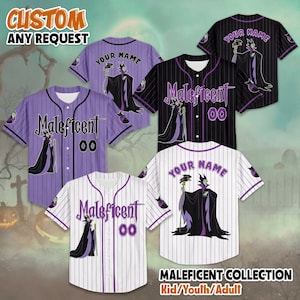 Gepersonaliseerd Maleficent honkbalshirt, shirt met aangepaste schurkenprint, cadeau met Doornroosje-schurk, Halloween-shirt