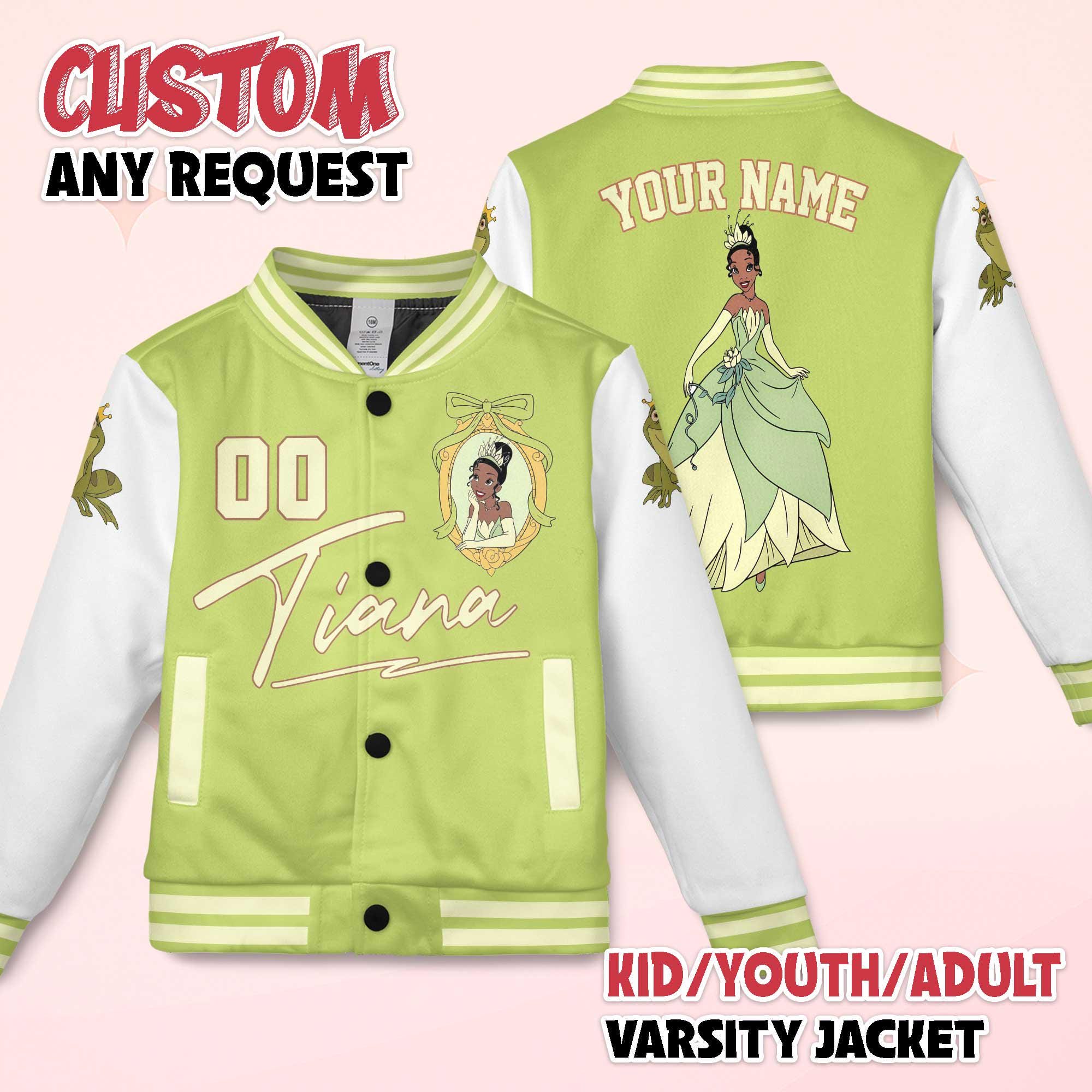 Discover Custom Tiana Varsity Jacket, The Princess and the Frog Baseball Jacket, Tiana Kids Youth Adult Varsity Jacket