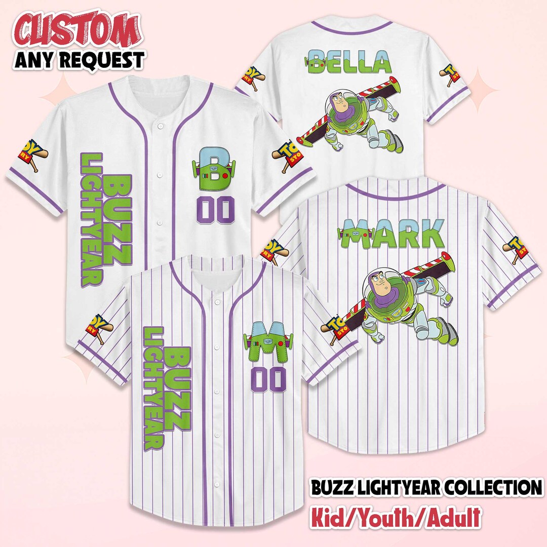 Personalized Buzz Lightyear Baseball Jersey, Custom Toy Story Gift - Etsy