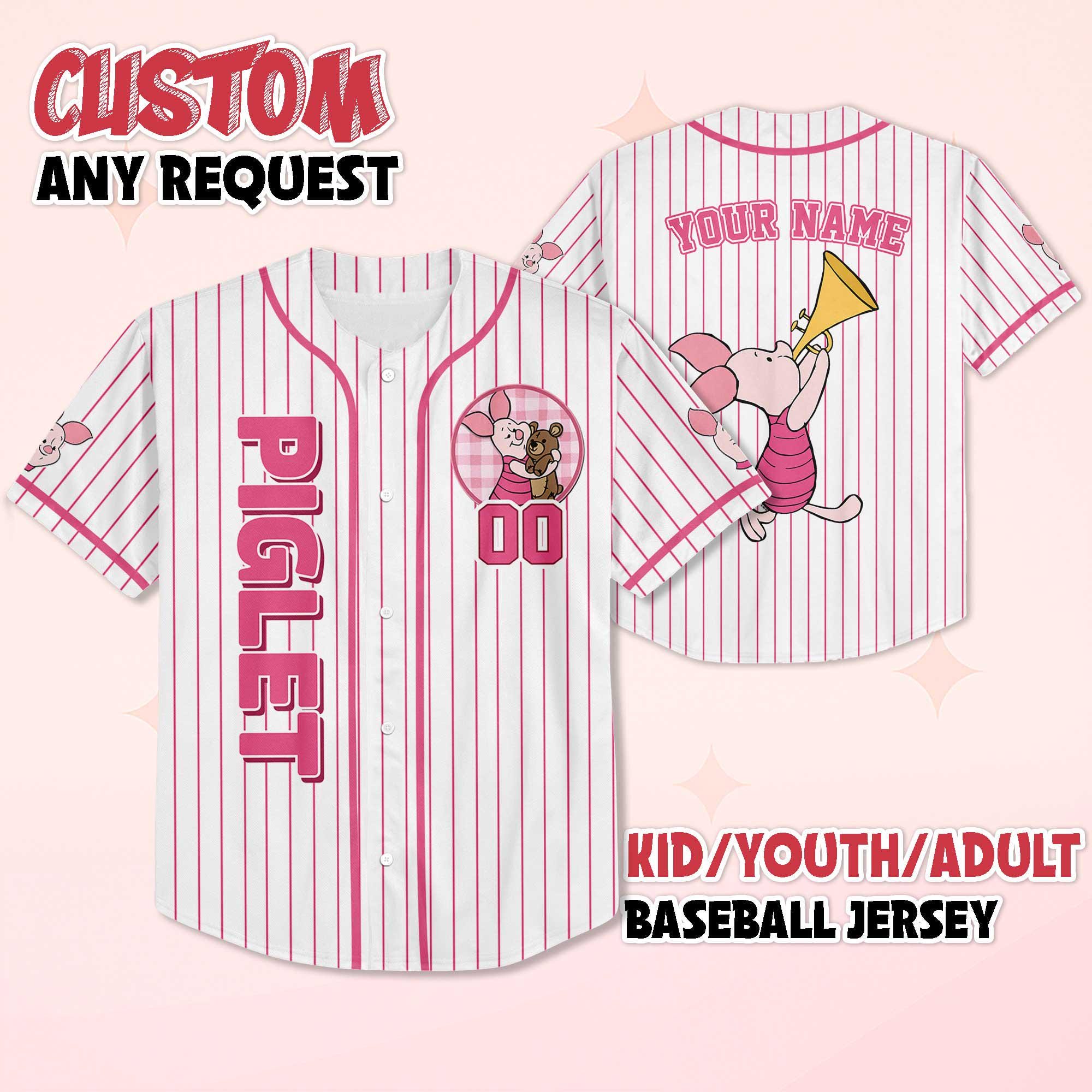 Discover Custom Piglet Baseball Jersey, Disney Winnie the Pooh Shirt, Matching Family Outfit, Disneyland Trip Gift