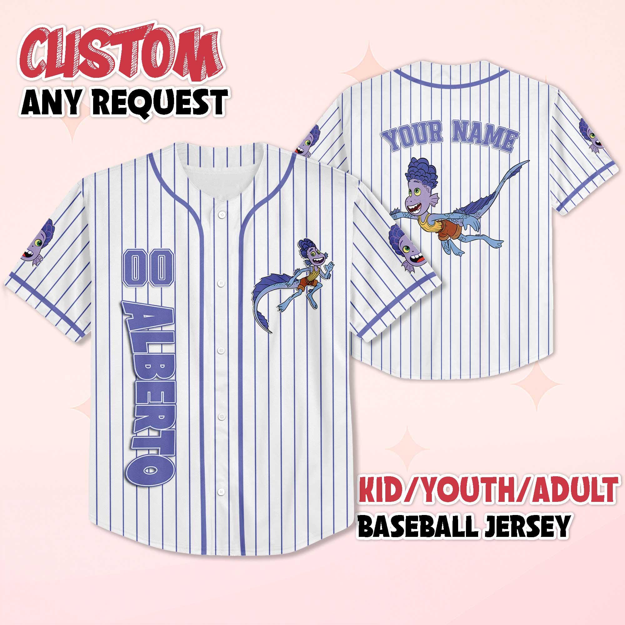 Discover Custom Alberto Baseball Jersey, Disney Alberto Baseball Shirt, Matching Disney Trip Outfit, Disney Baseball Team Shirt, Birthday Gift
