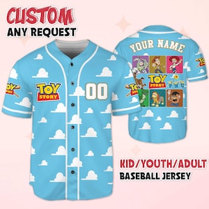 Personalized Disney Toy Story Baseball Jersey, Custom Disney Toy Story Jersey Shirt, Family Matching Outfit, Birthday Gift Idea image 6