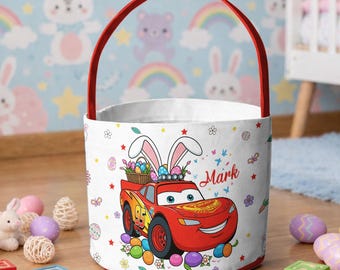 Lightning McQueen Easter Basket, Disney Bunny Easter Egg Hunt Basket, Disneyland Family Easter Trip 2026, Lighting Mcqueen Basket