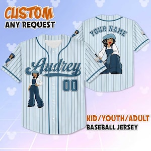 Personalized Audrey Rocio Ramirez Baseball Jersey, Custom Atlantis Shirt, Disney Audrey Outfit, Atlantis The Lost Empire Gift for Fans