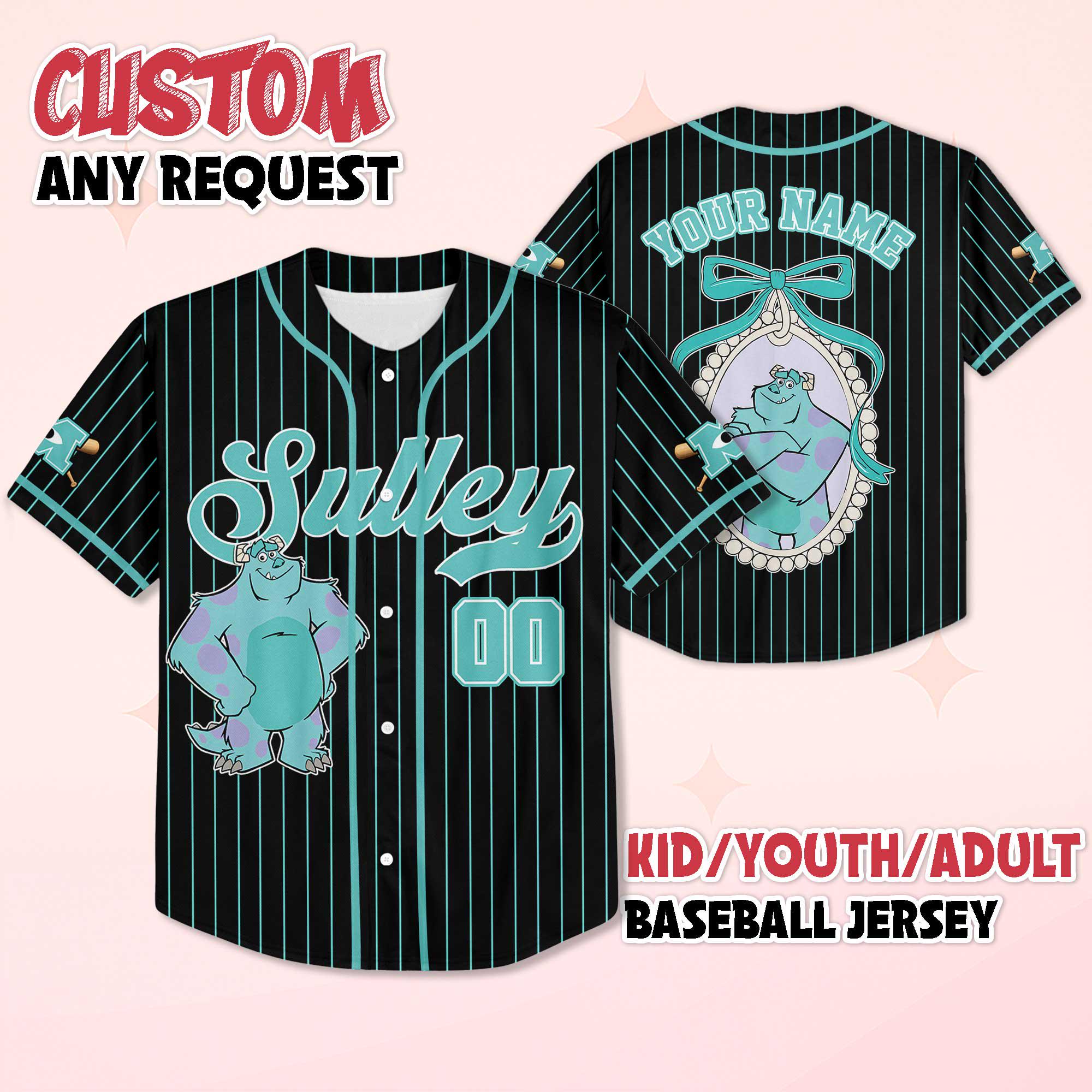 Discover Personalized Sulley Baseball Jersey, Disney Monsters Inc Jersey, Disneyland Baseball Team Outfit, Birthday Gift