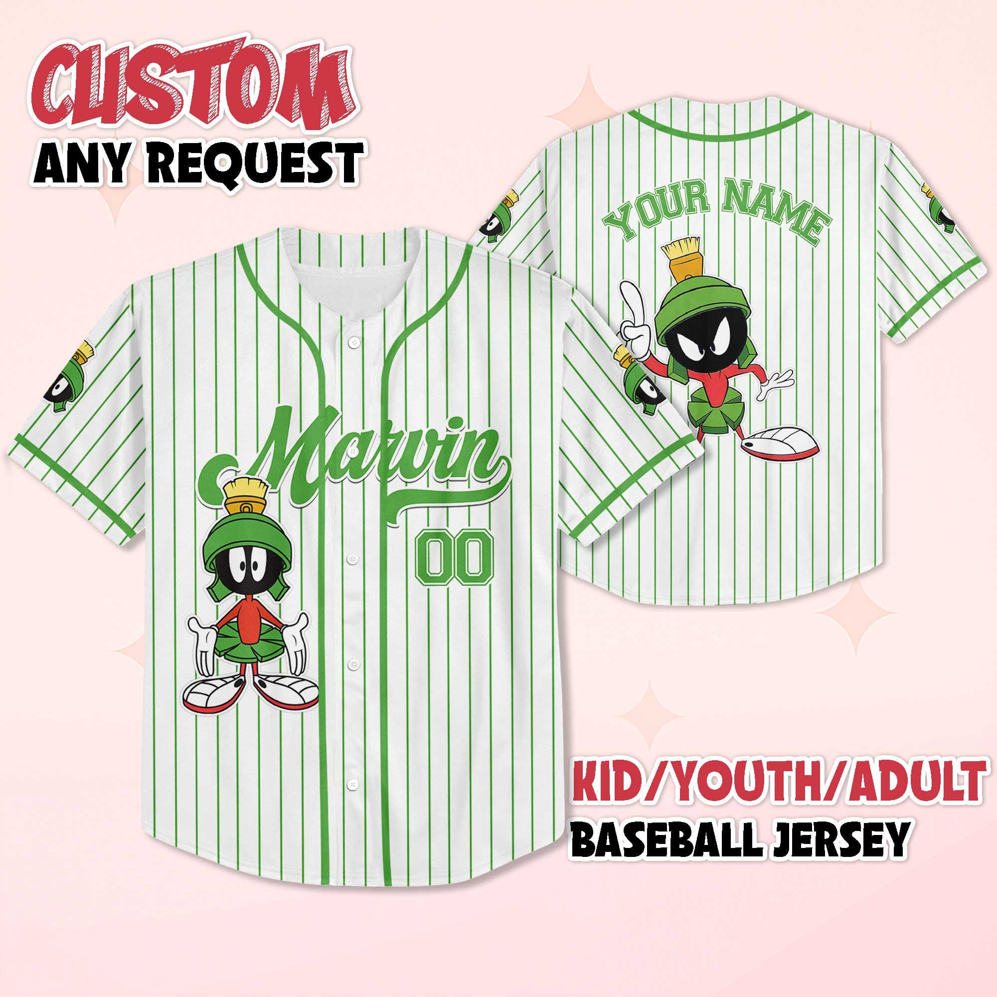 Discover Custom Marvin the Martian Baseball Jersey, Personalized Looney Tunes Shirt, Baseball Team Outfit, Birthday Gift