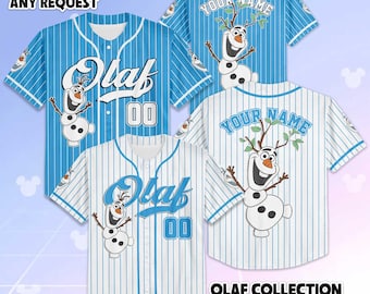 Custom Olaf Frozen Baseball Jersey, Custom Disney Olaf Shirt, Disneyland Frozen Baseball Team Outfit, Disney Matching Outfit