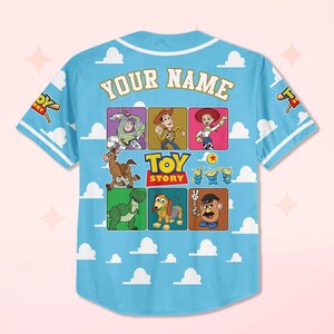 Personalized Disney Toy Story Baseball Jersey, Custom Disney Toy Story Jersey Shirt, Family Matching Outfit, Birthday Gift Idea image 3
