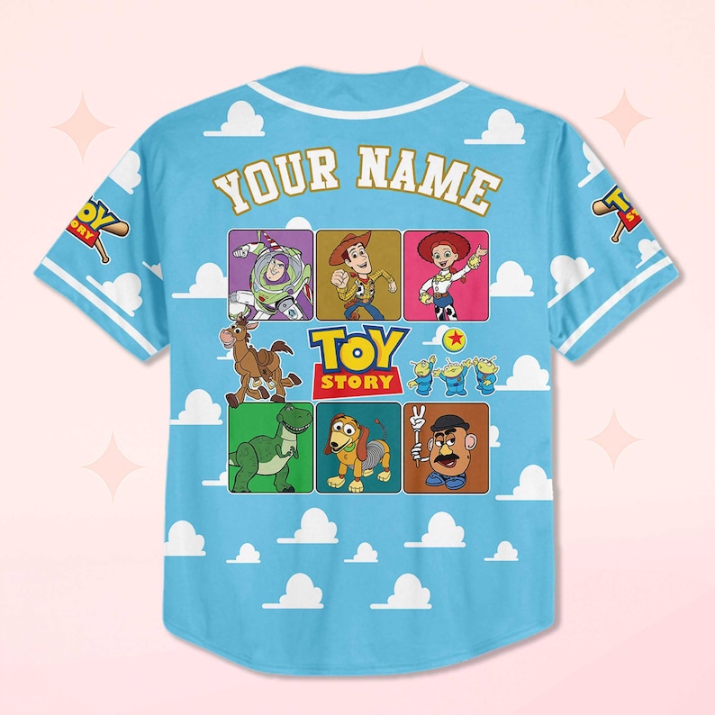 Personalized Disney Toy Story Baseball Jersey, Custom Disney Toy Story Jersey Shirt, Family Matching Outfit, Birthday Gift Idea image 3