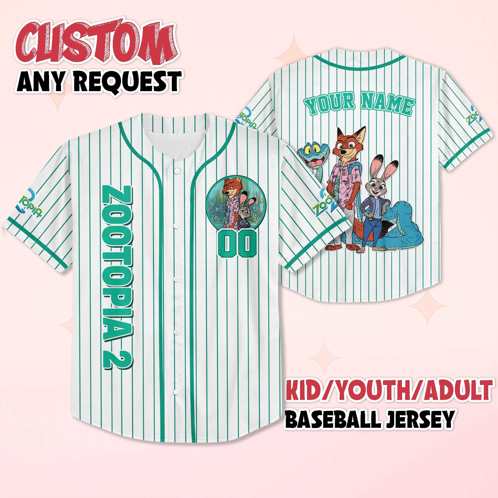 Discover Personalized Zootopia 2 Baseball Jersey, Custom Disney Zootopia Baseball Jersey, Disney Family Shirts, Matching Team Outfit, Disney Gifts