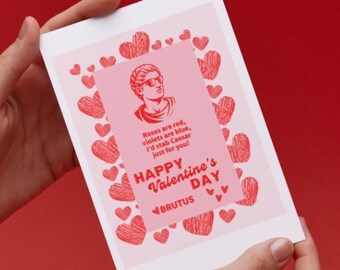 Roman Valentines - Brutus Stabs Kaiser Instant Download, doppelseitige Valentinstag, Druck zu Hause Klassenzimmer