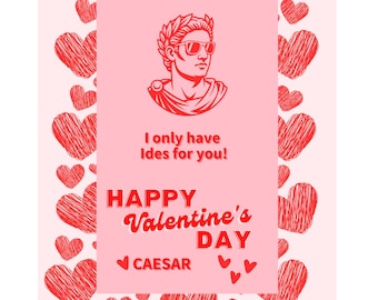 Roman Valentines - Princess Ides Instant Download, doppelseitiger Valentinstag, Druck zu Hause im Klassenzimmer