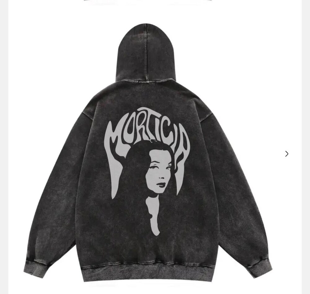 Vintage Morticia Addams Hoodie | Retro Horror Hoodie | Halloween Hoodie | Scary Hoodie | Horror Hoodie | Monster Hoodie | Acid Washed Hoodie
