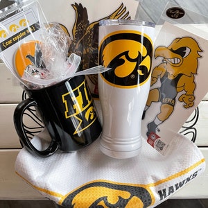 Iowa Hawkeye Drinkware and more Gift Basket