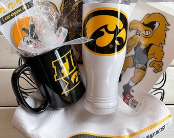 Iowa Hawkeye Drinkware and more Gift Basket