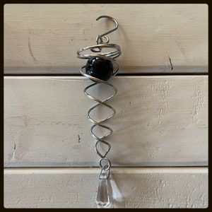 Wind Spinner Tail, silver with Gazing Ball