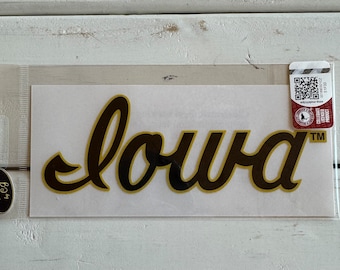 Old School “Iowa” Script Decal