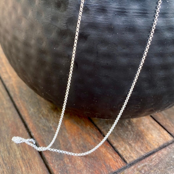 Plain Belcher Sterling Silver Chain, 14", 16", 18", 20", 24", 30", 32" Classic Silver Necklace, Minimalist, Plain Layering Necklace