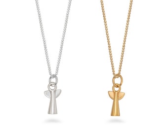 Tiny Angel Charm Necklace Gold Vermeil