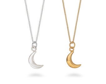 Moon Charm Necklace Gold Vermeil