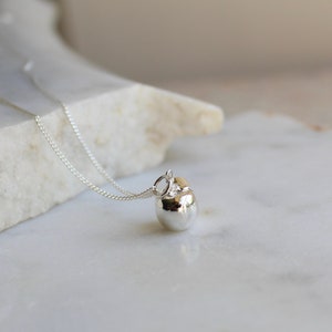 Apple Pendant Necklace Sterling Silver