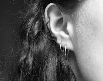 Boucles d'oreilles demi-créoles en argent sterling